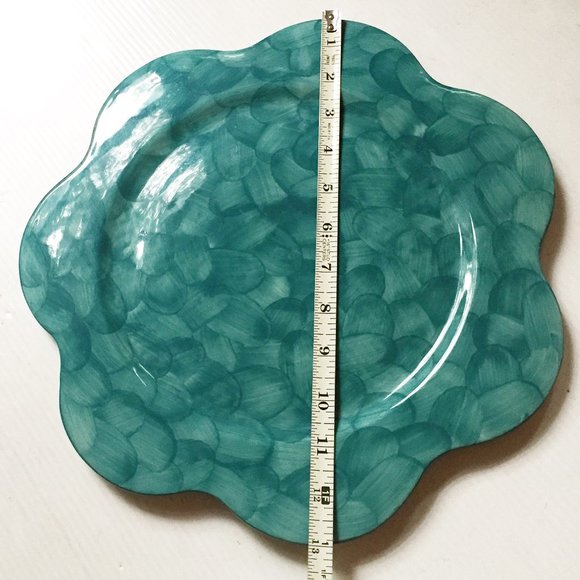 Large Chop Plate / Platter  13" Wide  with Flower Petal Rim - Picture 2 of 5